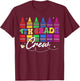 4th Grade Crew Retro Crayon Back to School Boy Girl Teacher T-Shirt - T-Shirt | Maroon