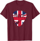 British Flag Rock Guitar Pick - United Kingdom Graphic Art T-Shirt - T-Shirt | Maroon