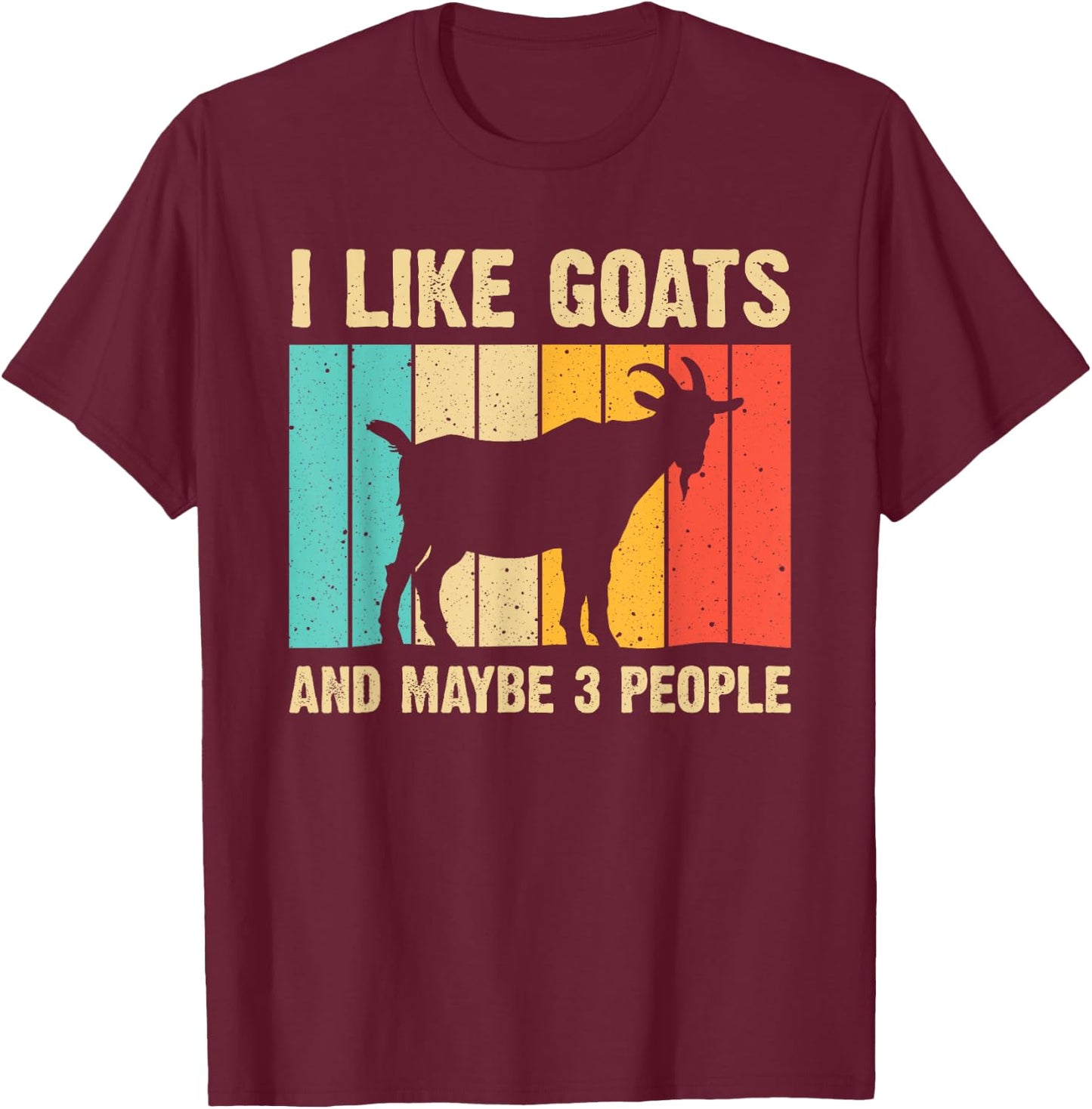 Funny Goat Art Women Kids Farming Goat Lover Stuff T-Shirt - T-Shirt | Maroon