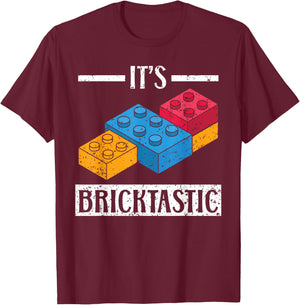 It's Bricktastic Master Builder Bricks Building Blocks T-Shirt - T-Shirt | Maroon
