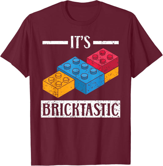 It's Bricktastic Master Builder Bricks Building Blocks T-Shirt - T-Shirt | Maroon