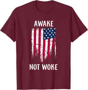 Free Speech Cancel Culture Apparel Awake Not Woke Anti Censorship Cancel Culture T-Shirt - T-Shirt | Maroon