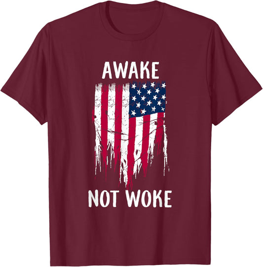 Free Speech Cancel Culture Apparel Awake Not Woke Anti Censorship Cancel Culture T-Shirt - T-Shirt | Maroon