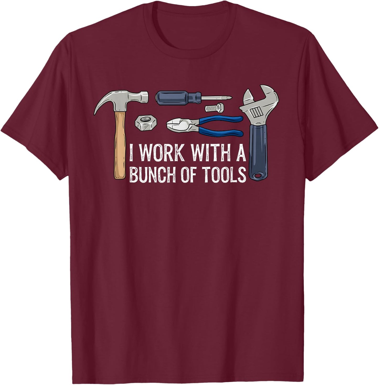 Handyman Shirt Men Electrician Gift Hardware Repair Mechanic T-Shirt - T-Shirt | Maroon
