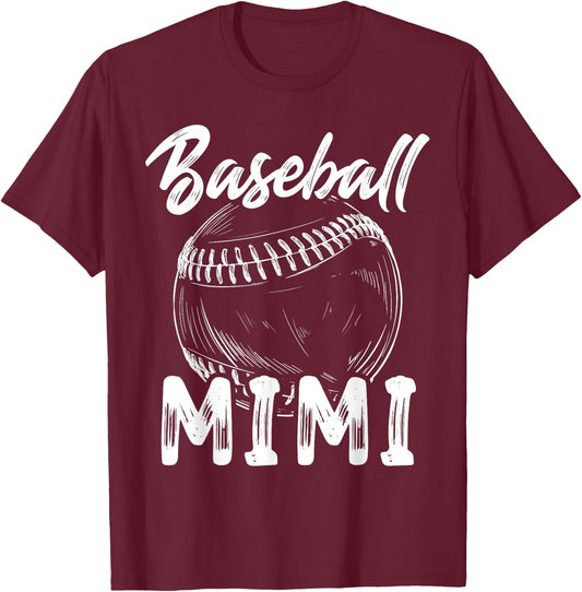 Baseball Mimi Family Matching Players Team Nana T-Shirt - T-Shirt | Maroon
