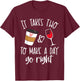 It Takes Two to Make a Day Go Right Shirt,Coffee and Wine T-Shirt - T-Shirt | Maroon