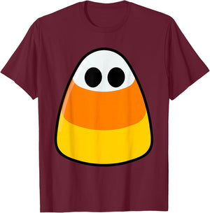 Candy Corn Ghost Costume Funny Lazy Halloween Cute Ghostie T-Shirt - T-Shirt | Maroon