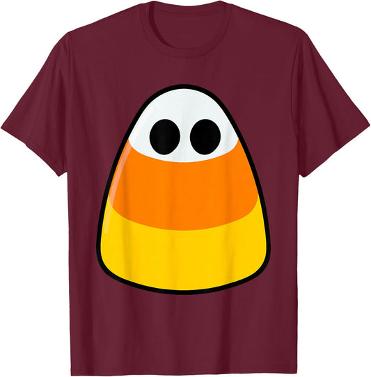 Candy Corn Ghost Costume Funny Lazy Halloween Cute Ghostie T-Shirt - T-Shirt | Maroon
