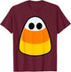 Candy Corn Ghost Costume Funny Lazy Halloween Cute Ghostie T-Shirt - T-Shirt | Maroon