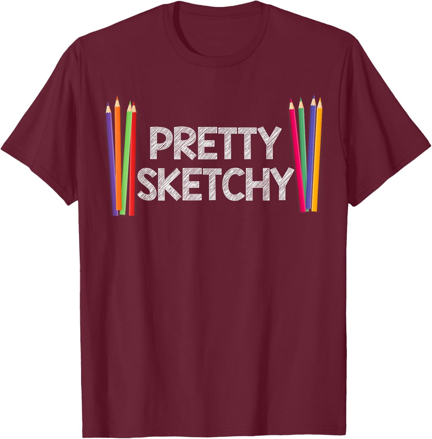 Cool Pencil Artist Art Women Drawing Sketch Painter T-Shirt - T-Shirt | Maroon