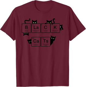 Black Cats Element Periodic Table Chemist Teacher Cat Lover T-Shirt - T-Shirt | Maroon