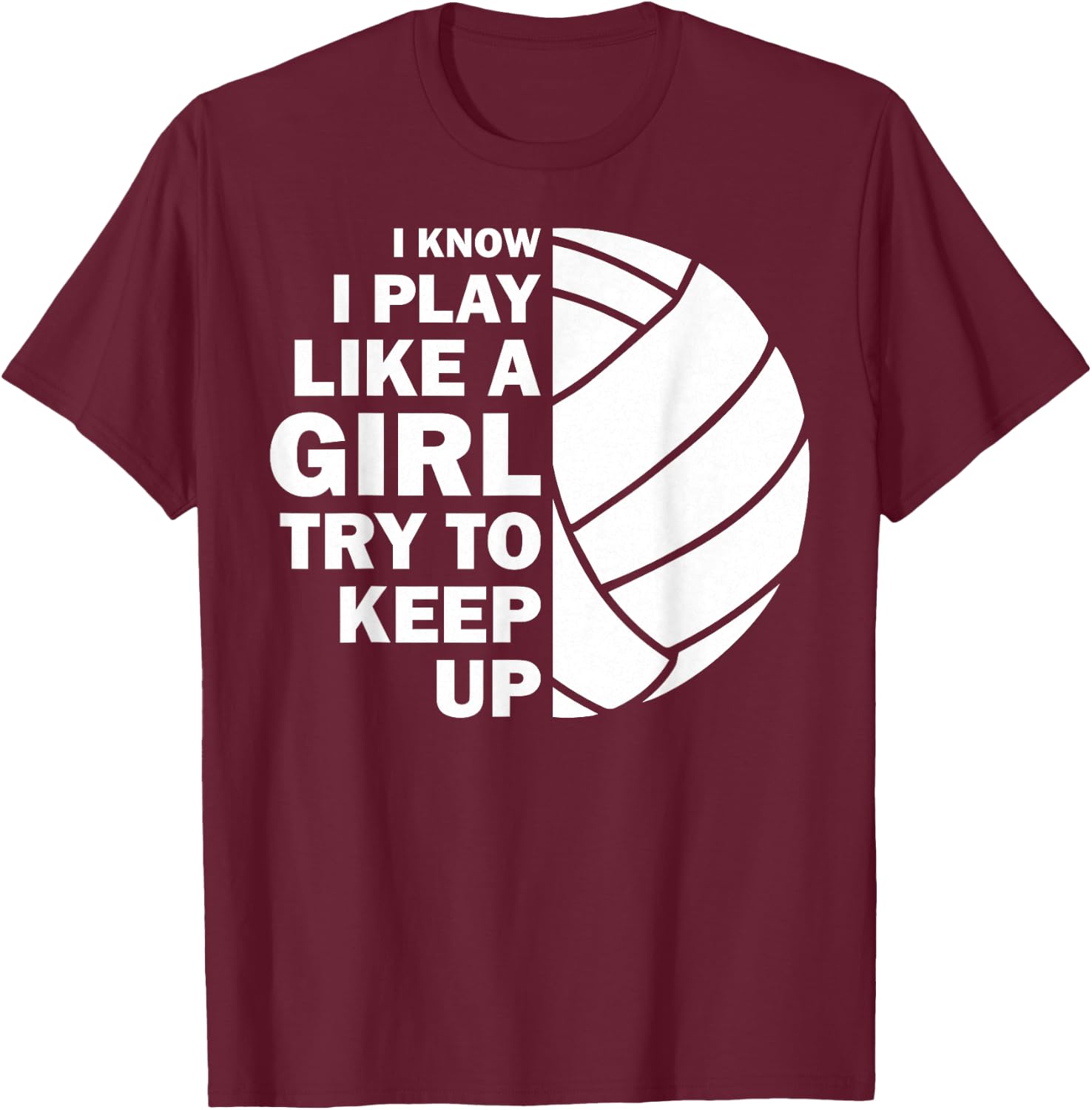 Cool Volleyball Girls Youth Volleyball Team Sports T-Shirt - T-Shirt | Maroon