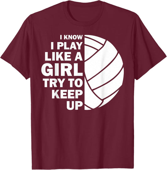 Cool Volleyball Girls Youth Volleyball Team Sports T-Shirt - T-Shirt | Maroon