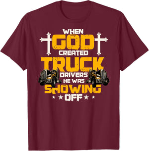 Trucker Gifts Design On Back Of Clothing T-Shirt - T-Shirt | Maroon