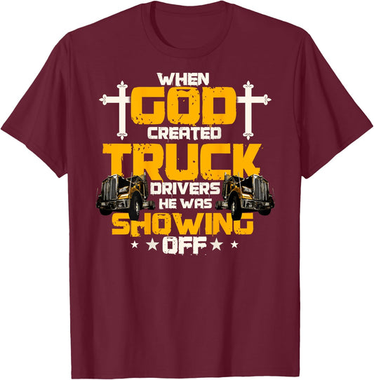 Trucker Gifts Design On Back Of Clothing T-Shirt - T-Shirt | Maroon