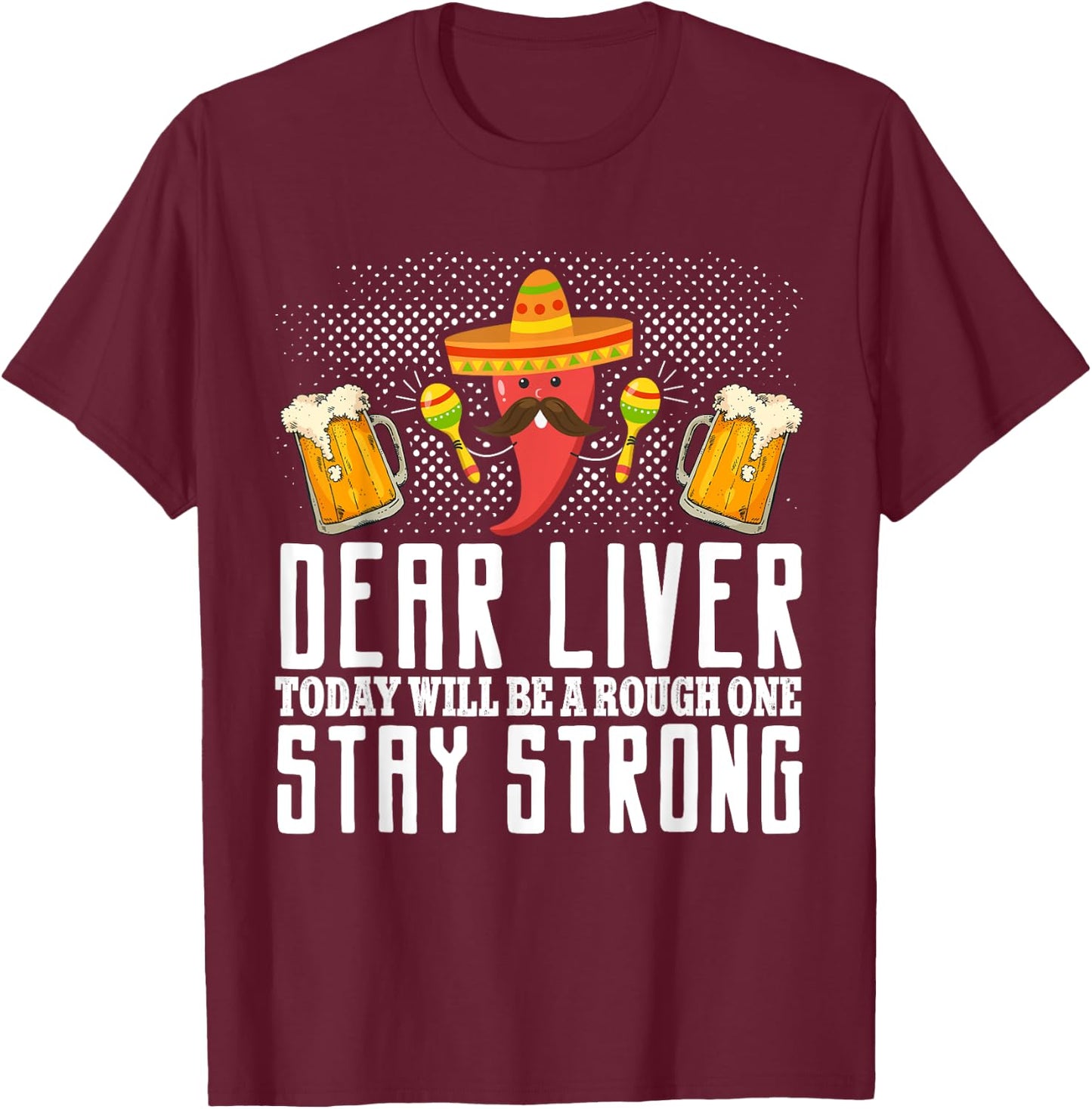 Cinco de Mayo Beer Sugar Skull Mexican Fiesta Drinking Party T-Shirt - T-Shirt | Maroon