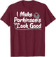 Gift Parkinson Disease Patients Gray Awareness Ribbon T-Shirt - T-Shirt | Maroon