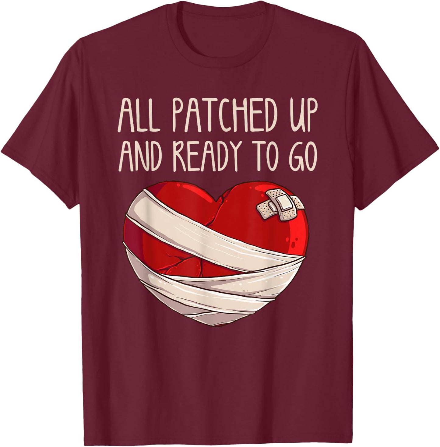 Cool Open Heart Surgery Art Women Recovery Survivor T-Shirt - T-Shirt | Maroon
