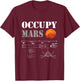 Occupy Mars Space Rocket Blueprint T-Shirt - T-Shirt | Maroon
