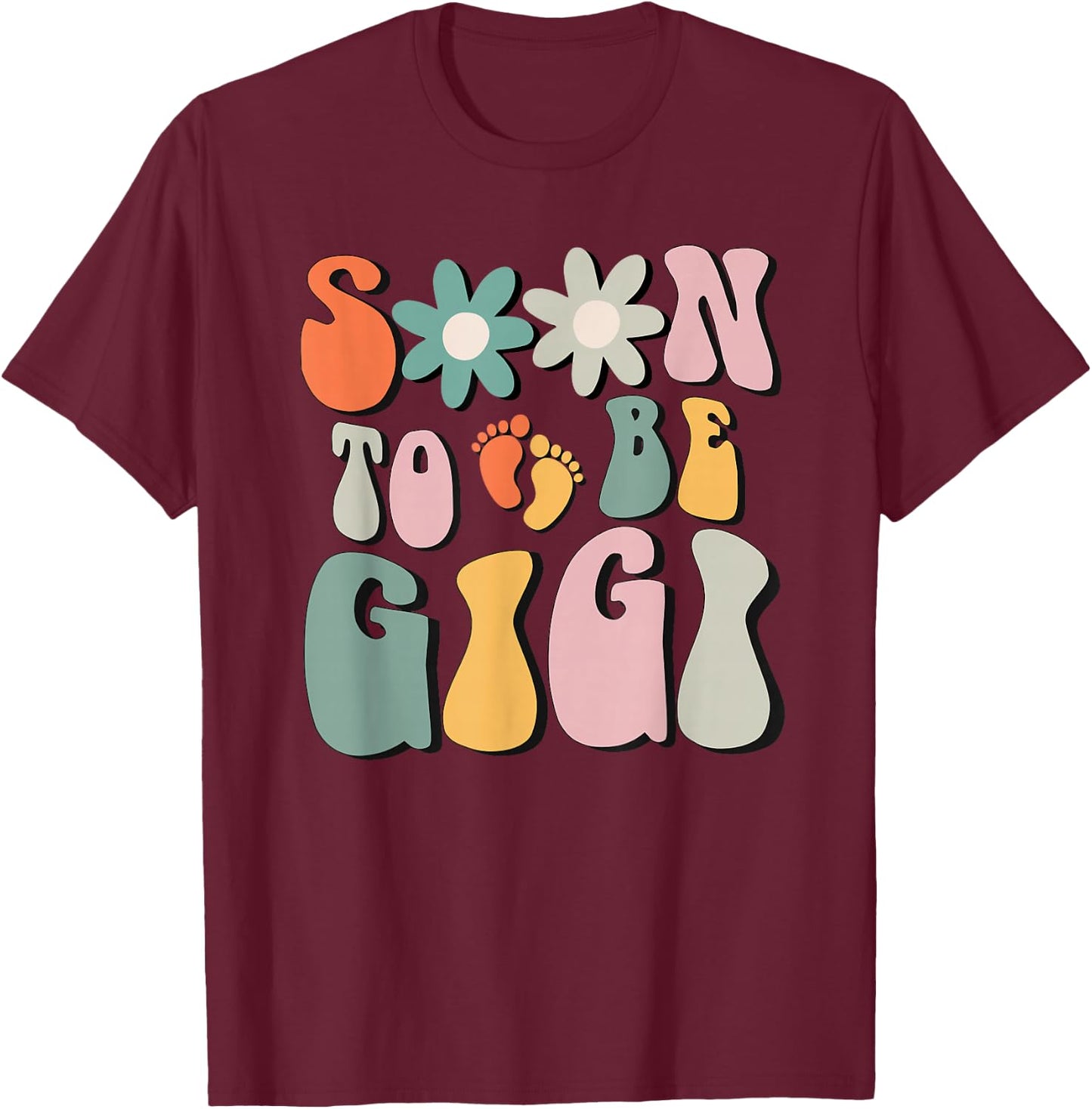 Soon To Be Gigi Gifts Pregnancy Announcement Grandma To Be T-Shirt - T-Shirt | Maroon