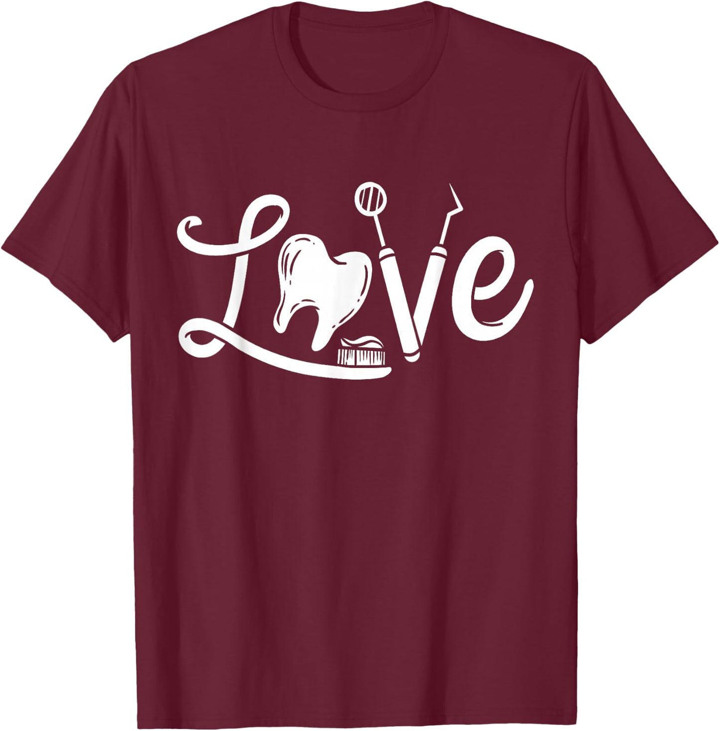 Dentist Dental Assistant Dental Hygienist Gift T-Shirt - T-Shirt | Maroon