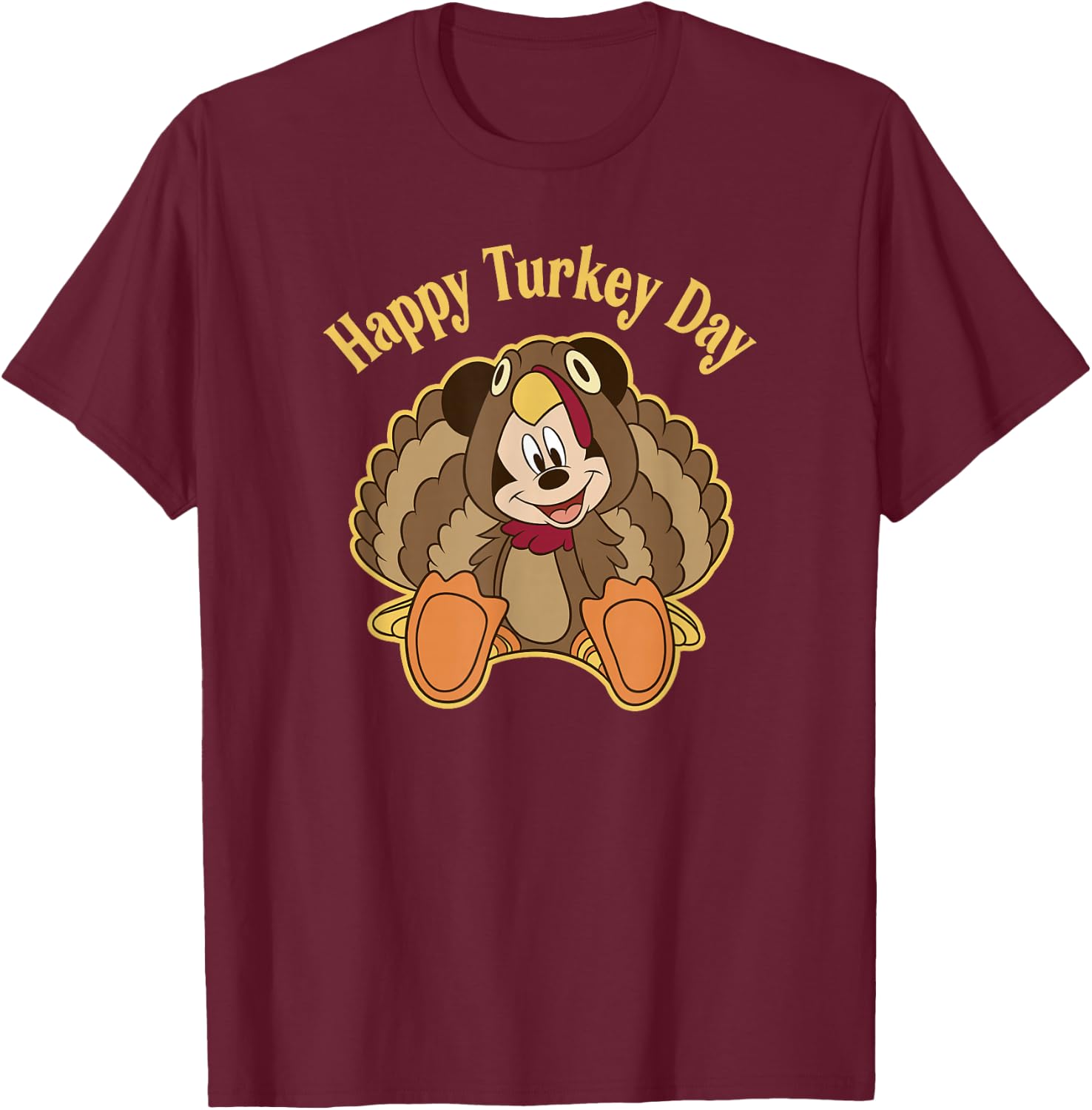 Disney Mickey and Friends Thanksgiving Mickey Turkey T-Shirt - T-Shirt | Maroon