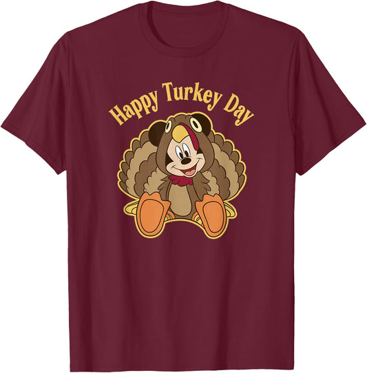 Disney Mickey and Friends Thanksgiving Mickey Turkey T-Shirt - T-Shirt | Maroon