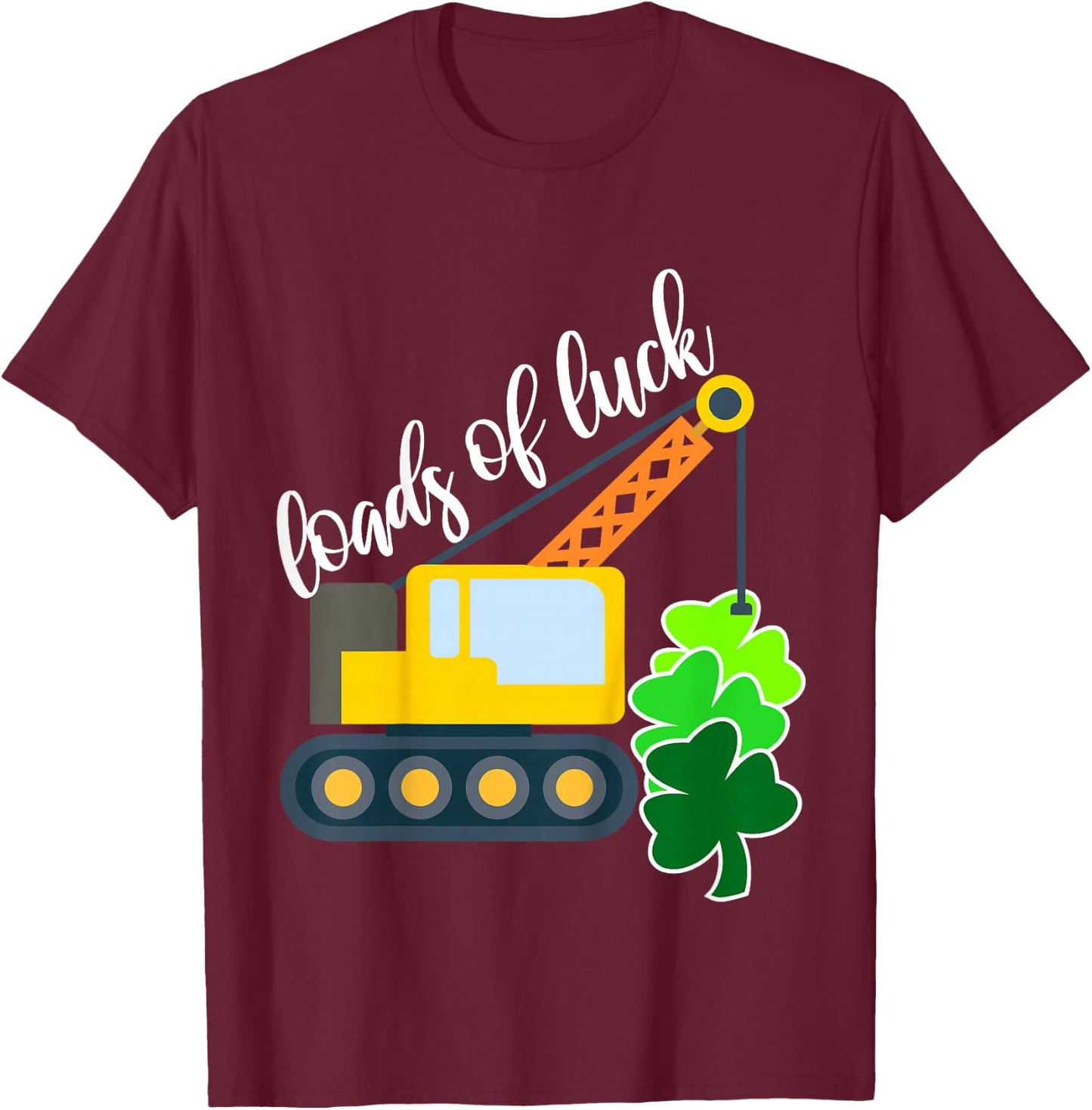 Loads Of Luck Toddler Boys St Patricks Day Truck Shamrock T-Shirt - T-Shirt | Maroon