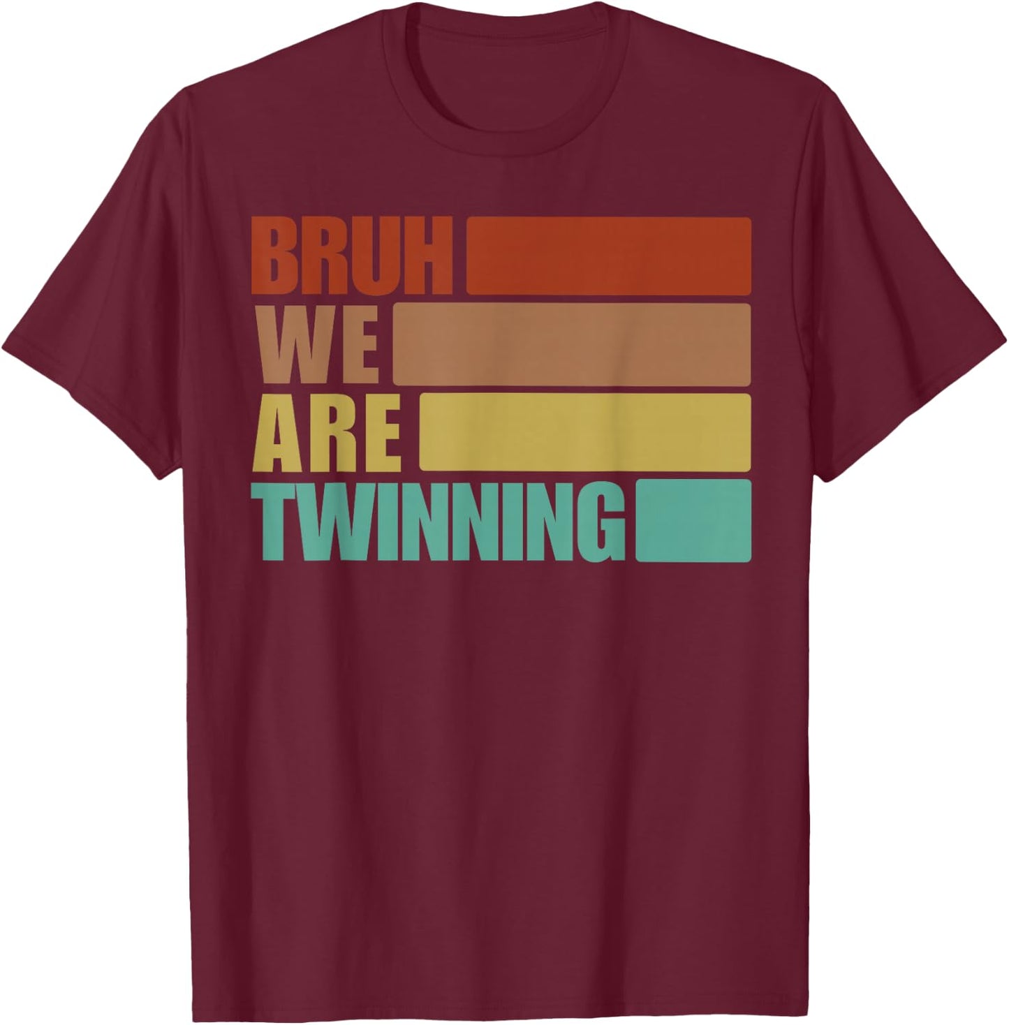 Bruh We are Twinning Boys Twin Day Spirit Week Matching Kids T-Shirt - T-Shirt | Maroon