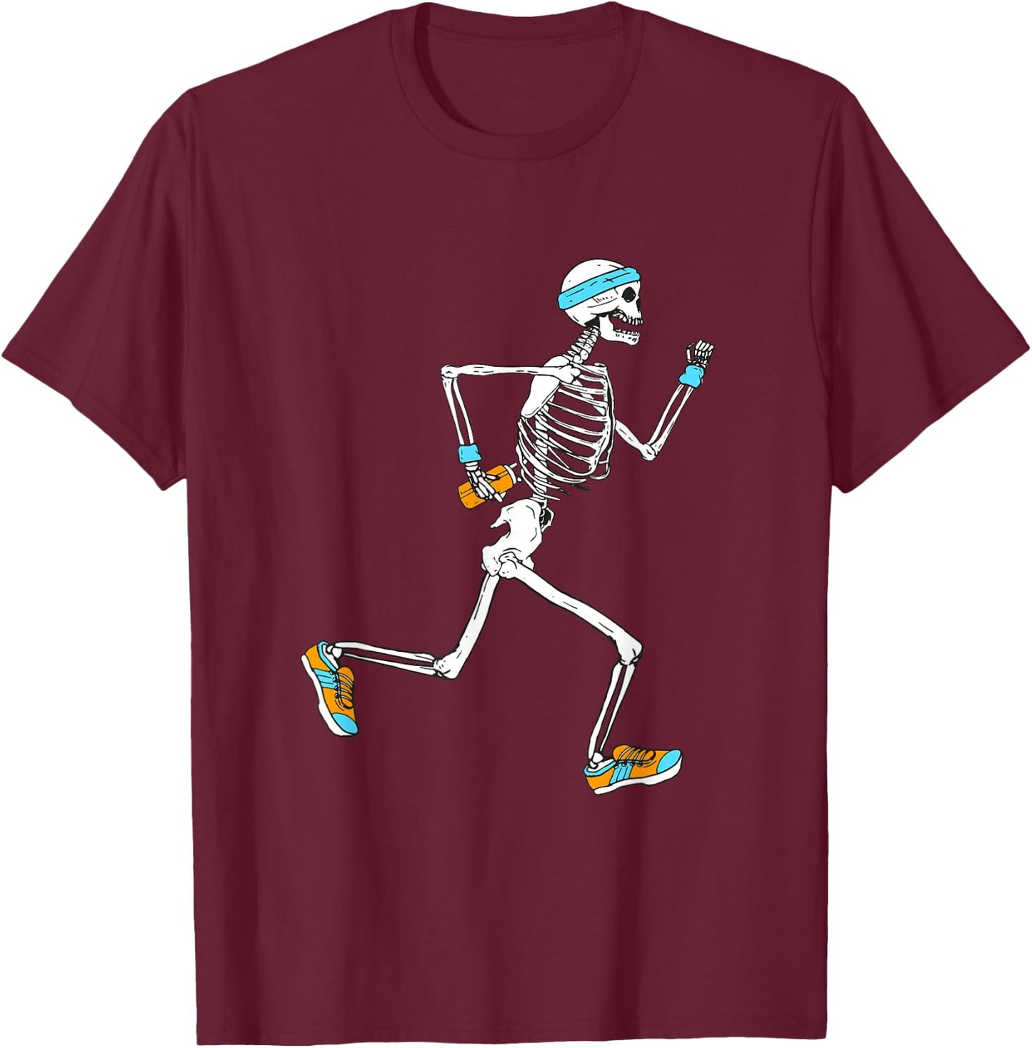 Running Skeleton Funny T-Shirt - T-Shirt | Maroon