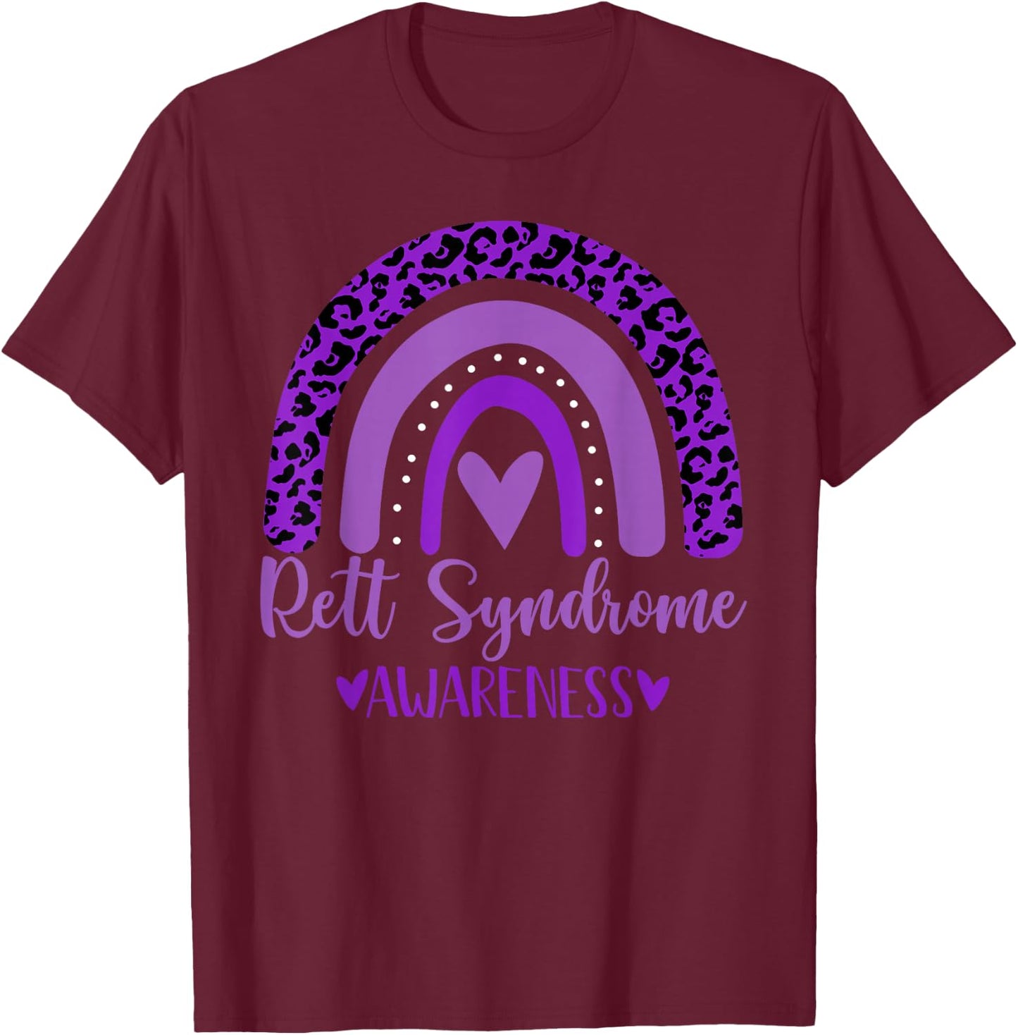 we wear Purple Rainbow awsewome for Rett Syndrome Awareness T-Shirt - T-Shirt | Maroon
