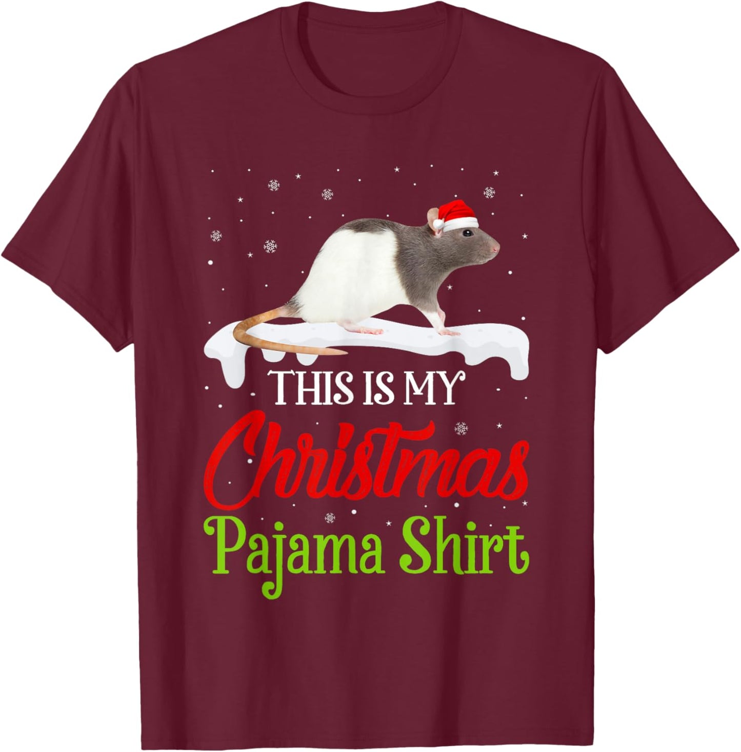 This Is My Christmas Pajama Shirt Rat Matching Family T-Shirt - T-Shirt | Maroon