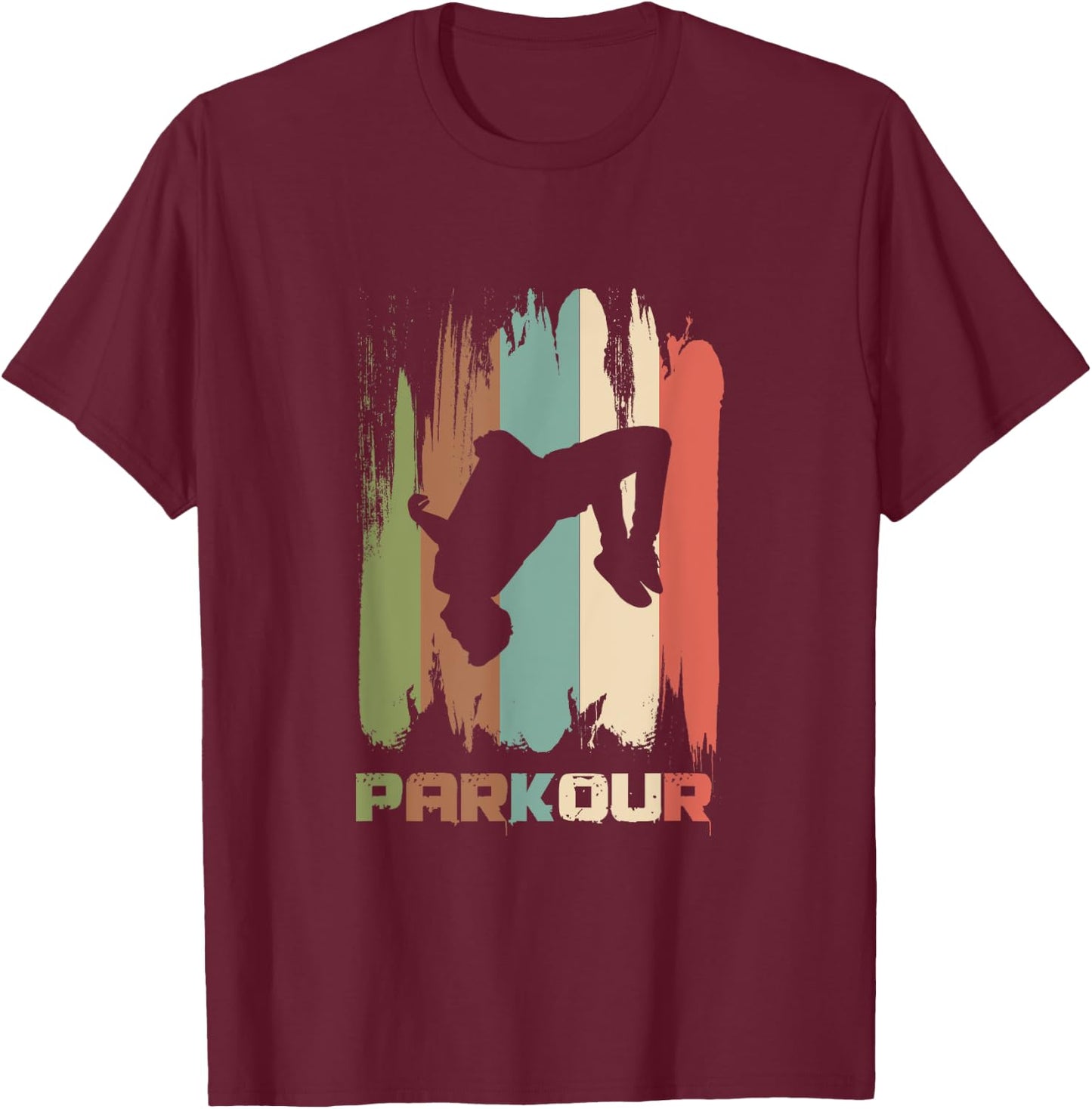Vintage Parkour Freerunner Retro Rooftopping T-Shirt - T-Shirt | Maroon