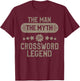 Crossword Puzzle English Puzzle Lover Gift T-Shirt - T-Shirt | Maroon
