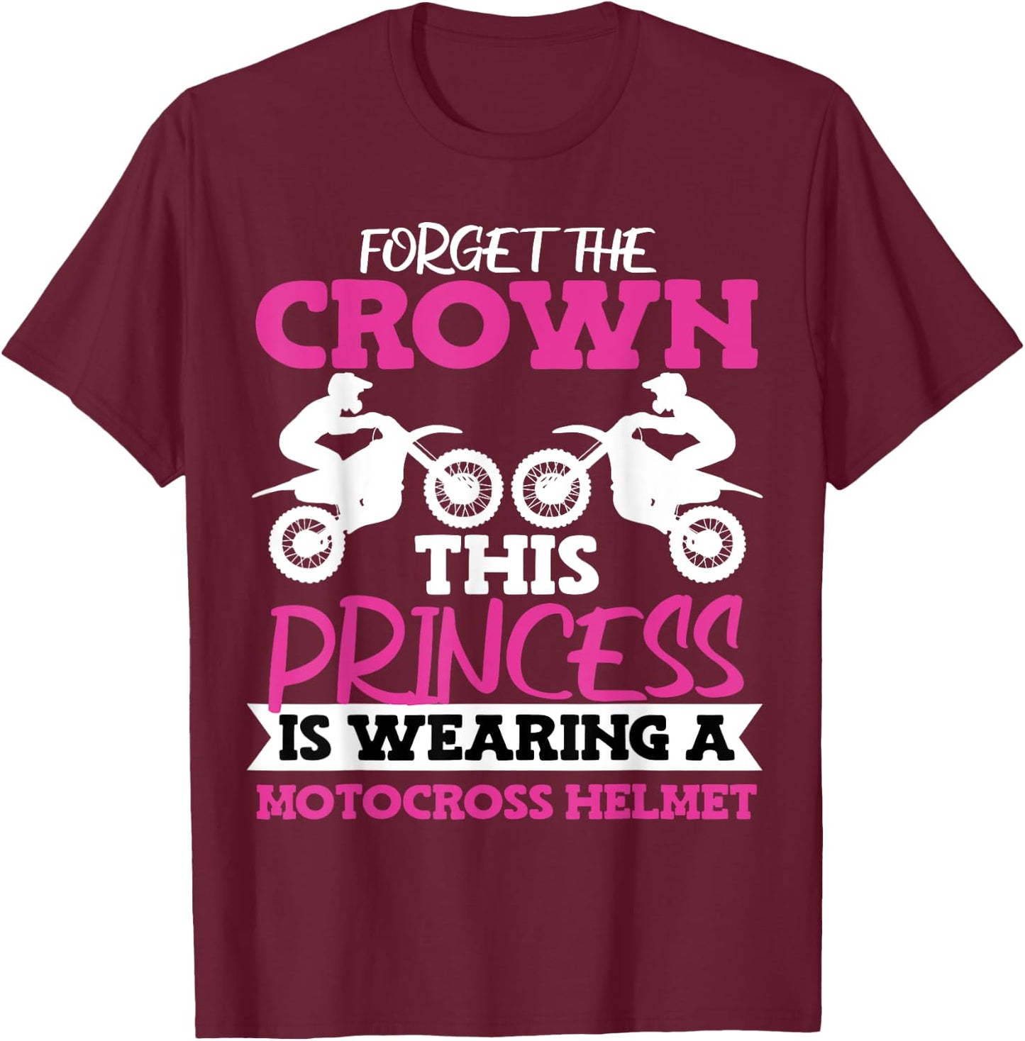 Motocross Dirt Bike Girl T-Shirt - T-Shirt | Maroon