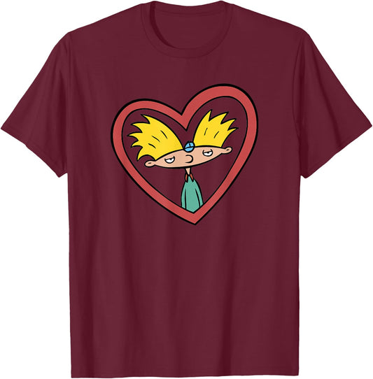 Hey Arnold! Red Heart Arnold T-Shirt - T-Shirt | Maroon