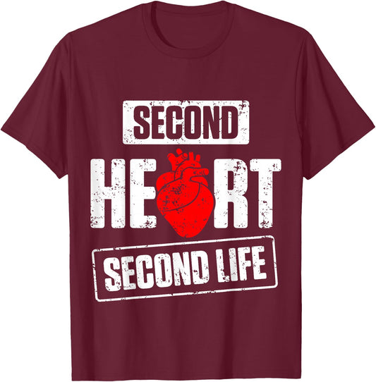 Heart Transplant Recipient Second Surgery Survivor T-Shirt - T-Shirt | Maroon