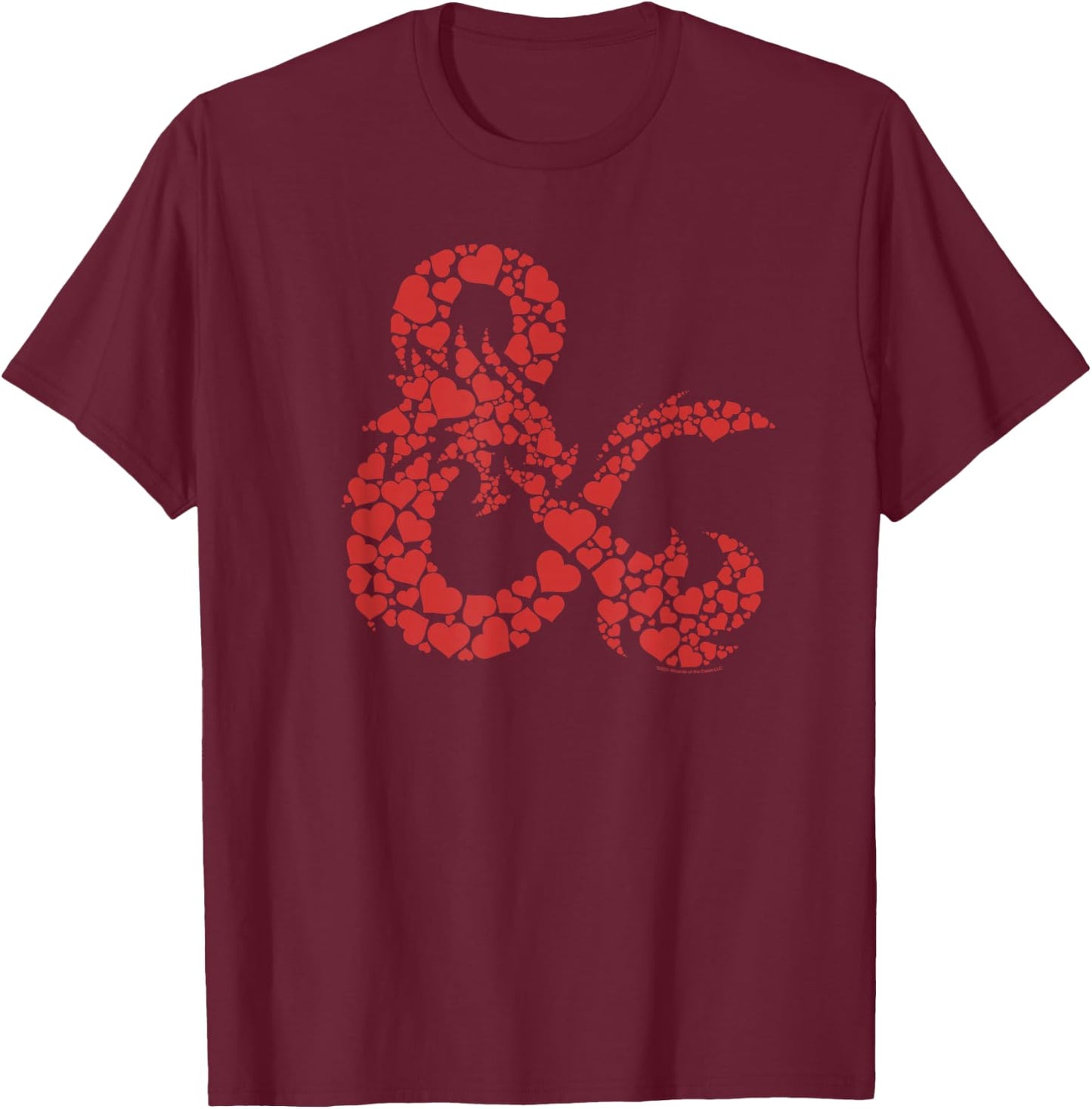 Dungeons & Dragons Heart Valentine's Day Logo T-Shirt - T-Shirt | Maroon