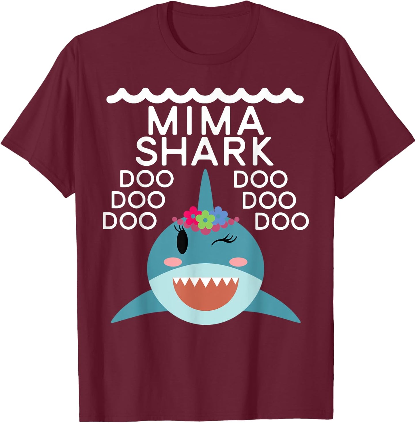 Mima Shark shirt Matching Family Shirts Shark Family T-Shirt - T-Shirt | Maroon