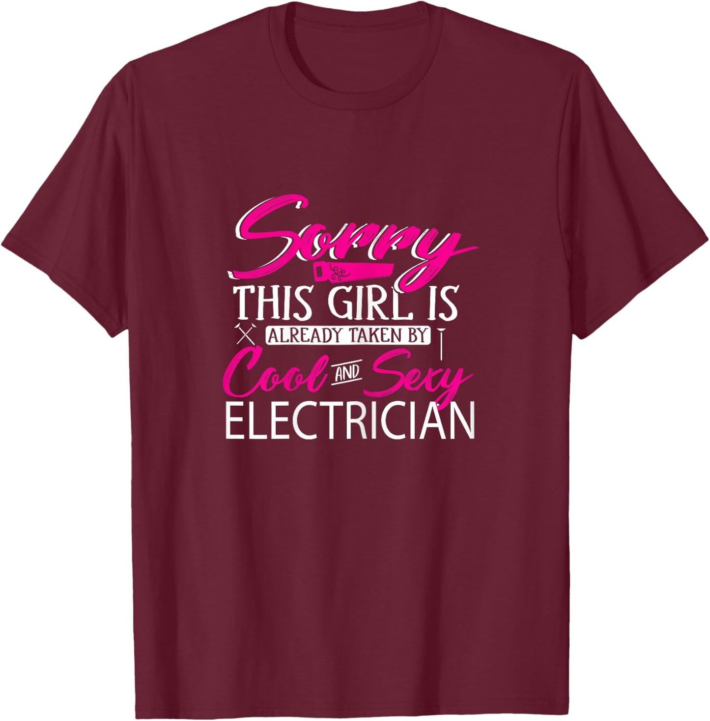 Electrician Girlfriend This Girl Is Takt T-Shirt - T-Shirt | Maroon
