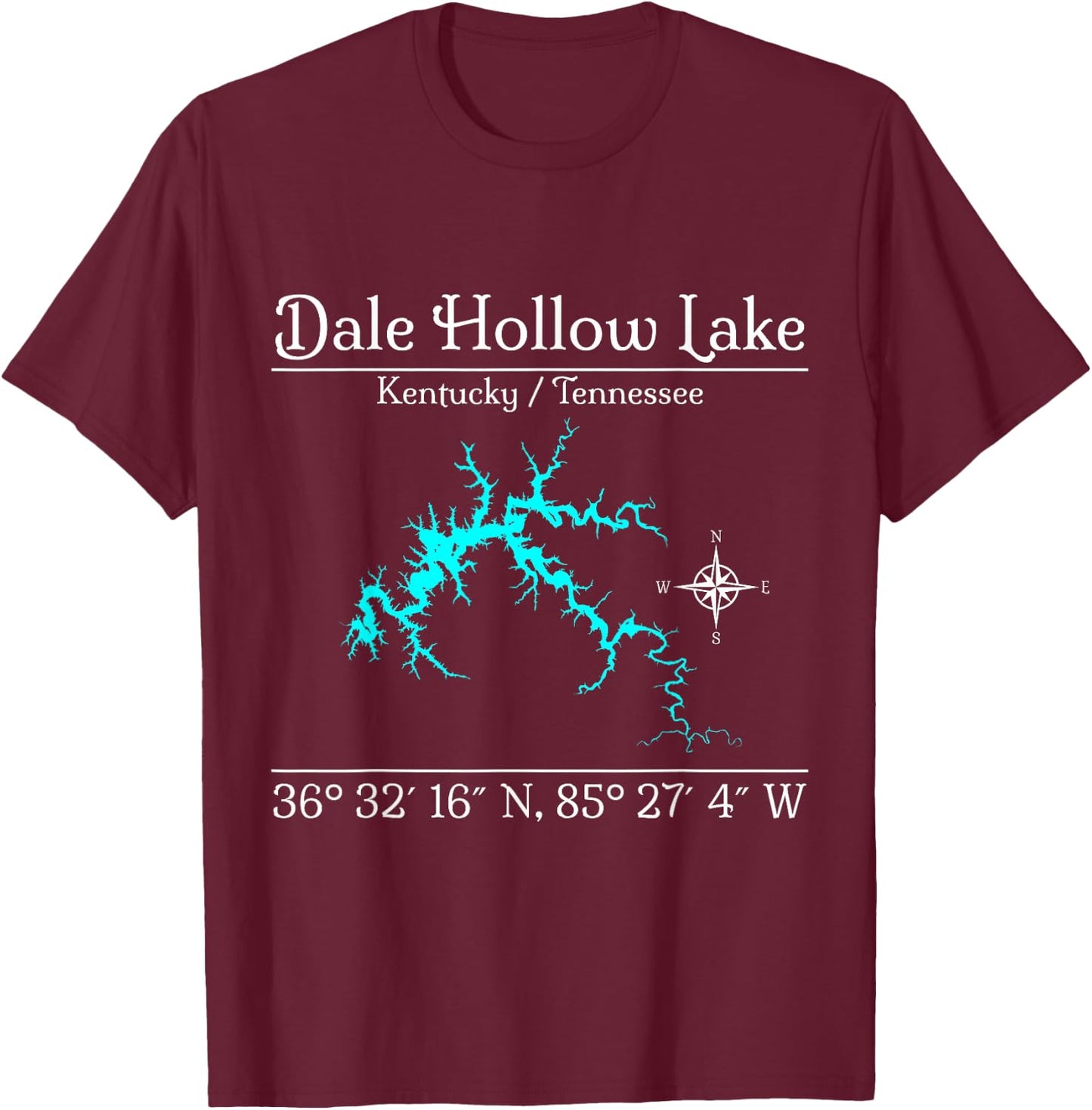 Dale Hollow Lake, Kentucky / Tennessee T-Shirt - T-Shirt | Maroon