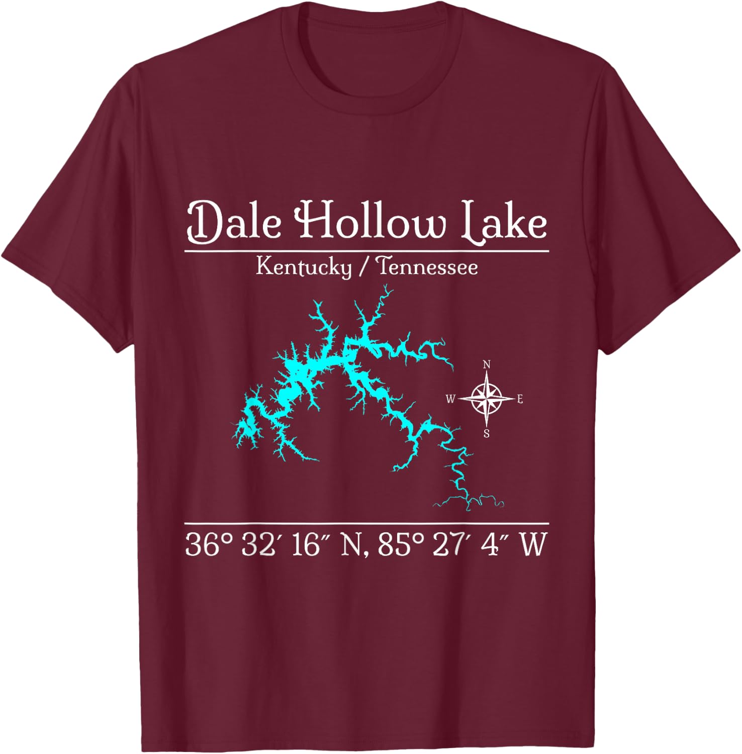 Dale Hollow Lake, Kentucky / Tennessee T-Shirt - T-Shirt | Maroon