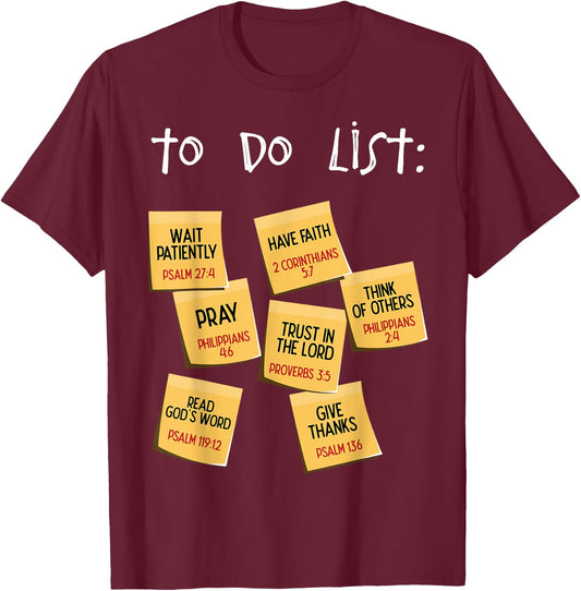 Christian To Do List Christian Planner T-Shirt - T-Shirt | Maroon