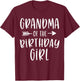 Grandma of the Birthday Girl Mimi & Granddaughter Bday Party T-Shirt - T-Shirt | Maroon