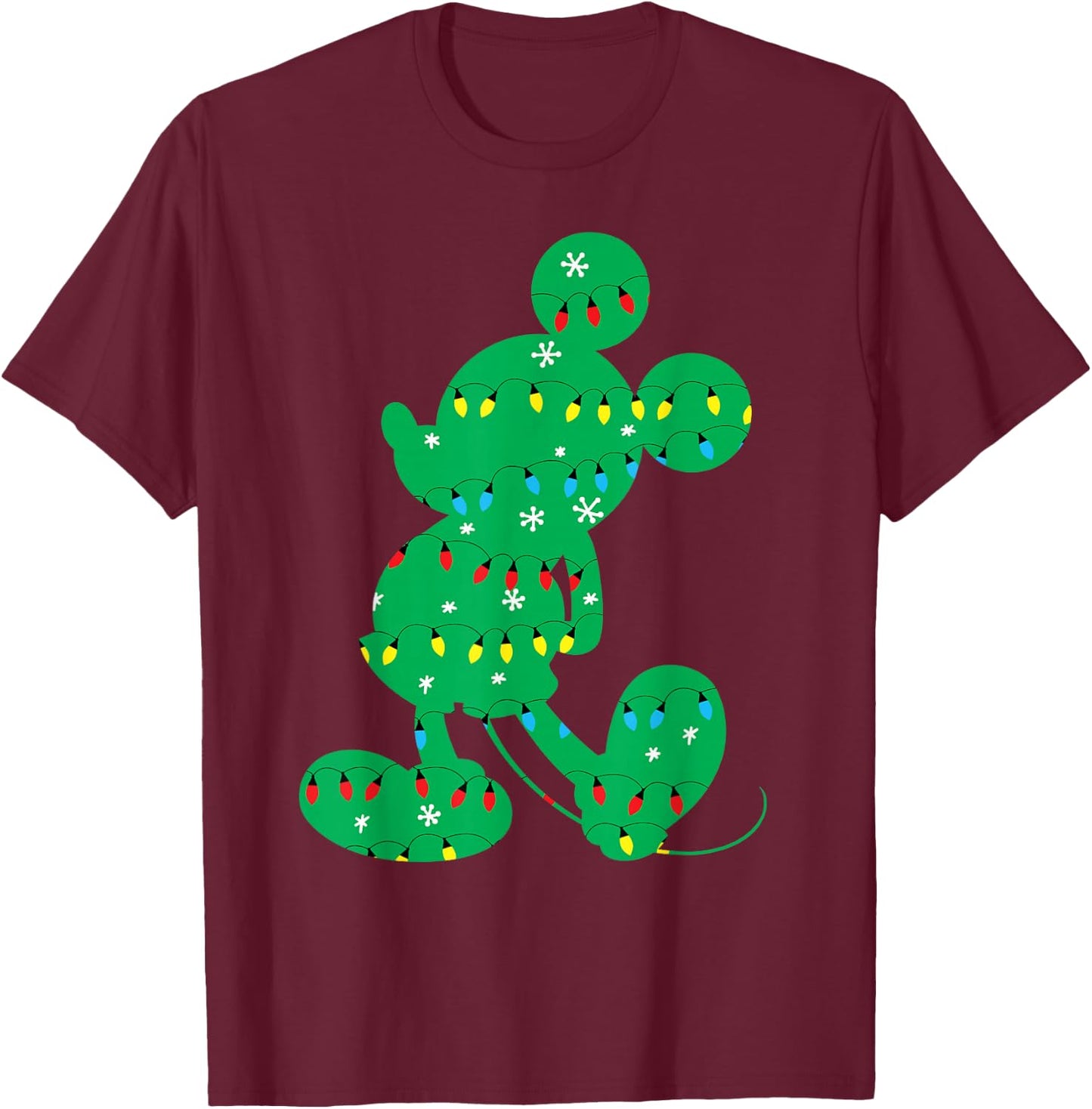 Disney - Mickey Mouse Holiday Lights T-Shirt - T-Shirt | Maroon