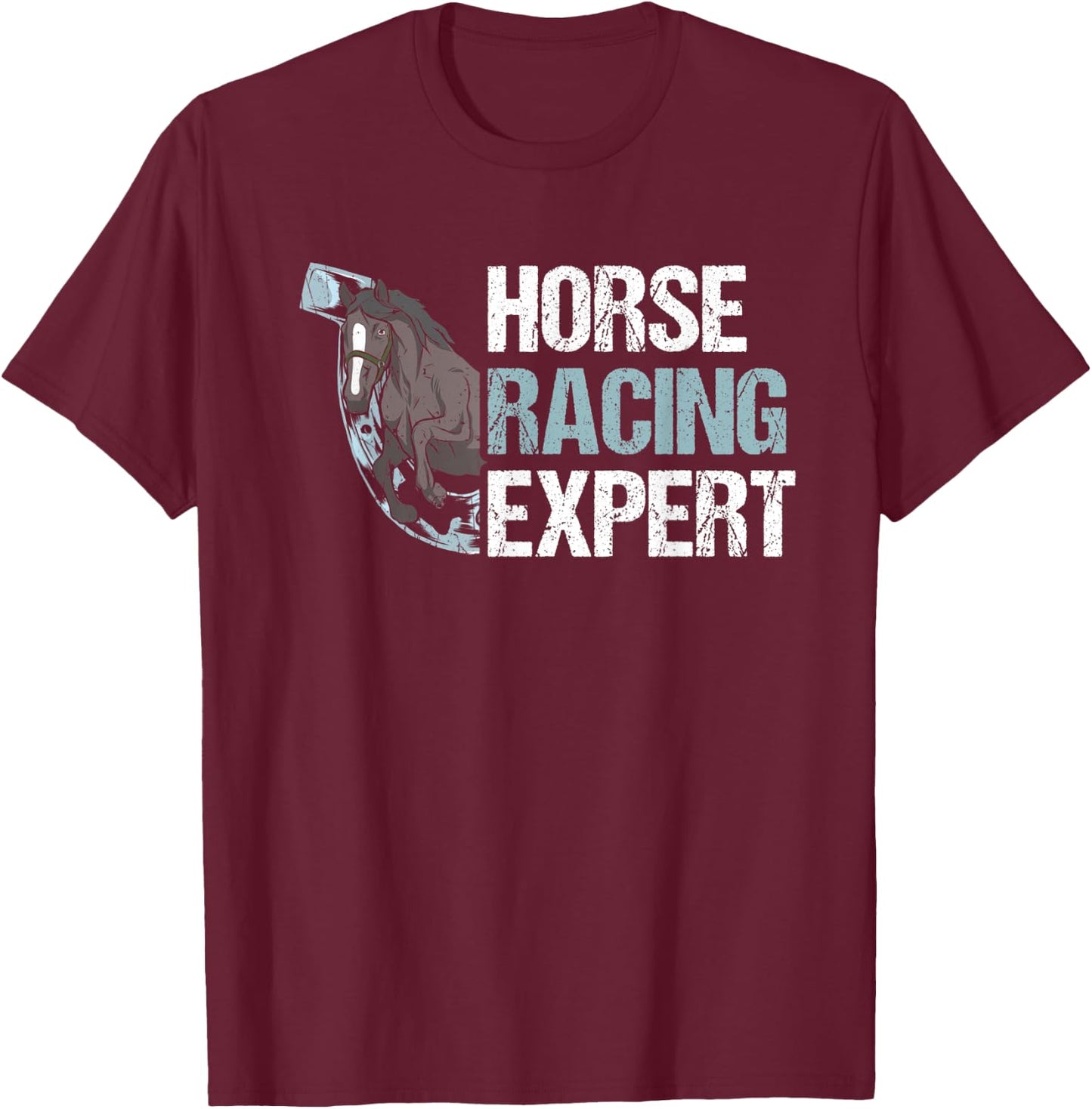 Funny Horse Racing Expert Derby Equestrian Design T-Shirt - T-Shirt | Maroon