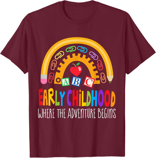 Teacher Early Childhood Education Preschool Head Start Crew T-Shirt - T-Shirt | Maroon