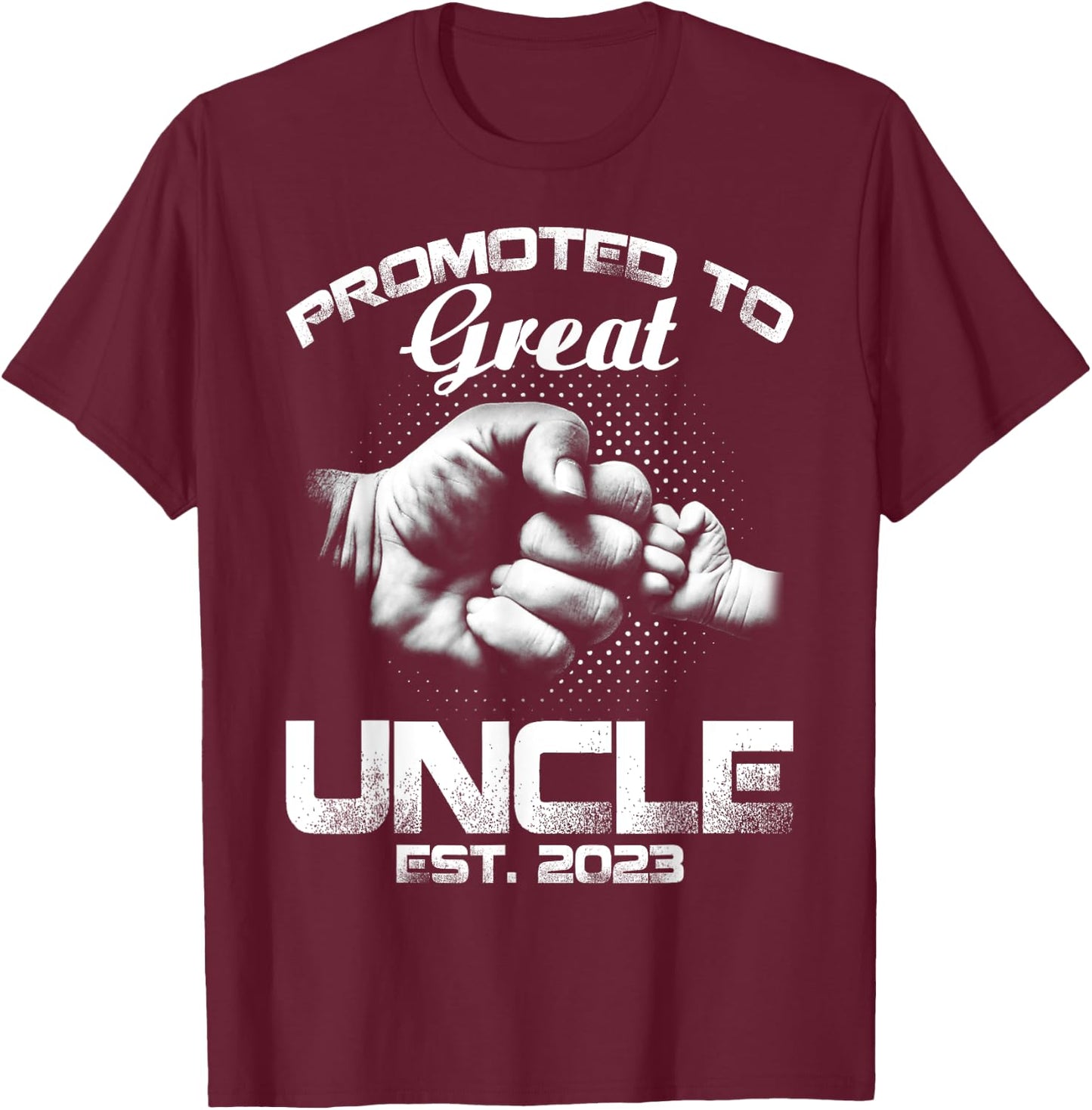 Promoted To Great Uncle Est 2023 T-Shirt - T-Shirt | Maroon