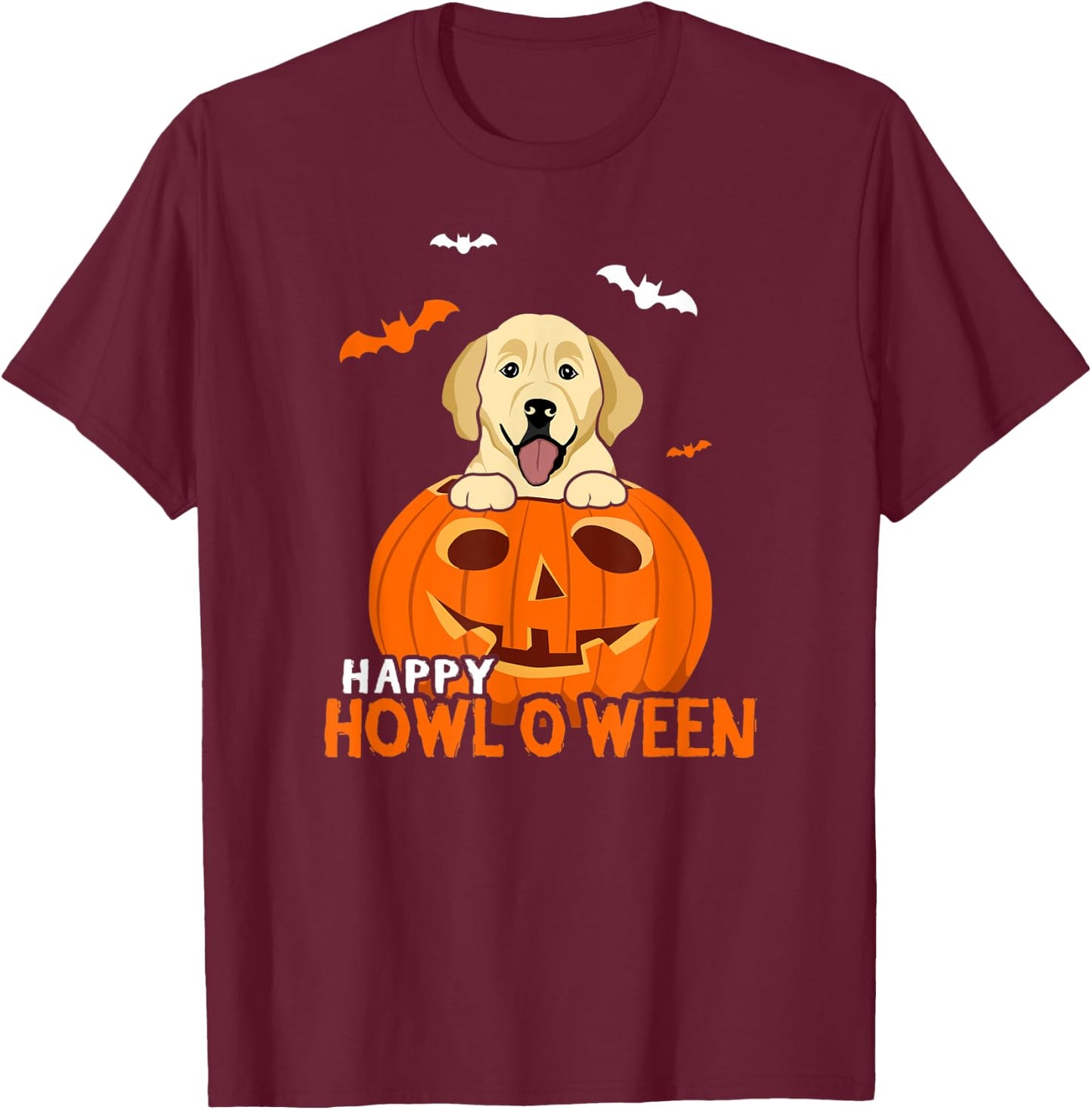 Golden Retriever Halloween Pumpkin Costumes Thanksgiving T-Shirt - T-Shirt | Maroon