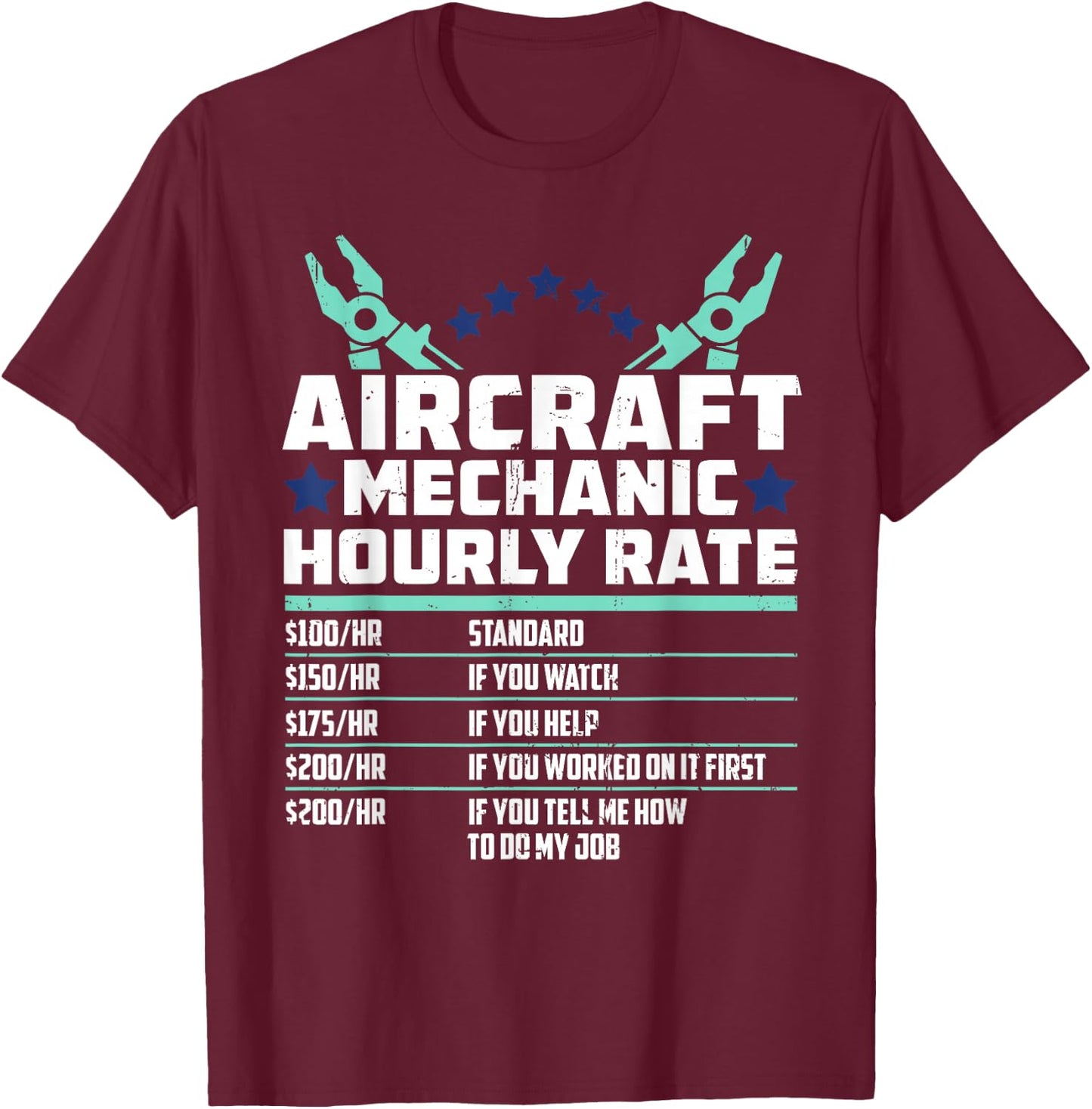 Aeroplane Mechanic Aircraft Construction - Aeroplane Technician T-Shirt - T-Shirt | Maroon